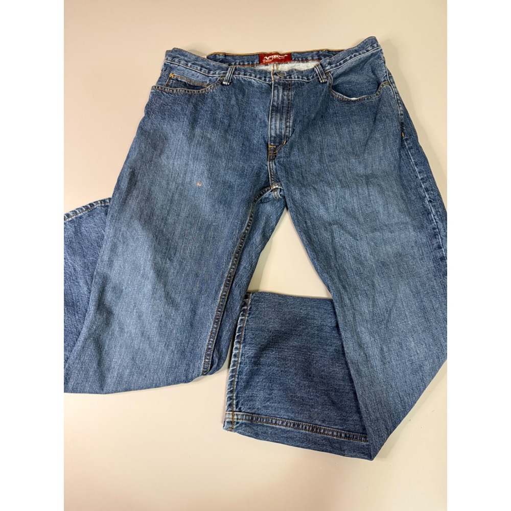 Arizona Jean Co Mens Straight Leg Denim Jeans 38x30 Medium Wash 100% Cotton
